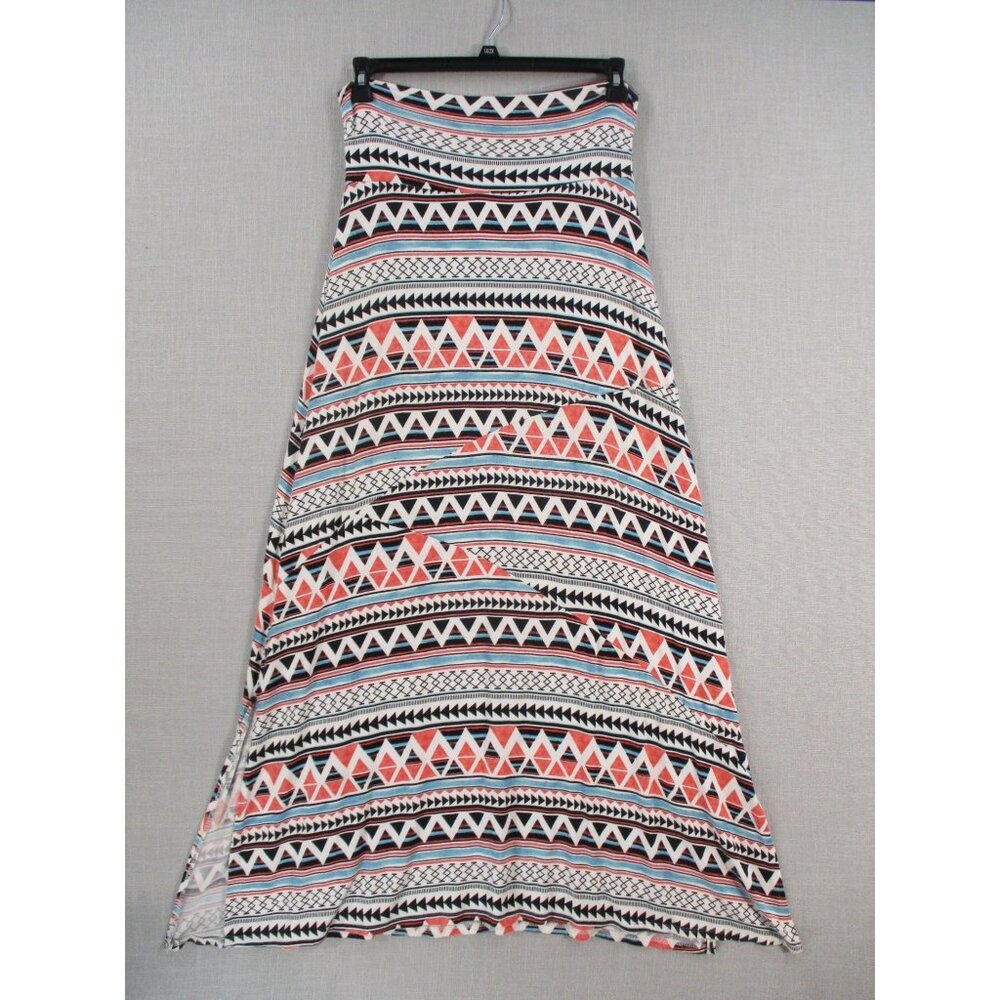Vanity Womens‎ Multicolor Geometric Pattern Maxi Skirt Rayon/Spandex L